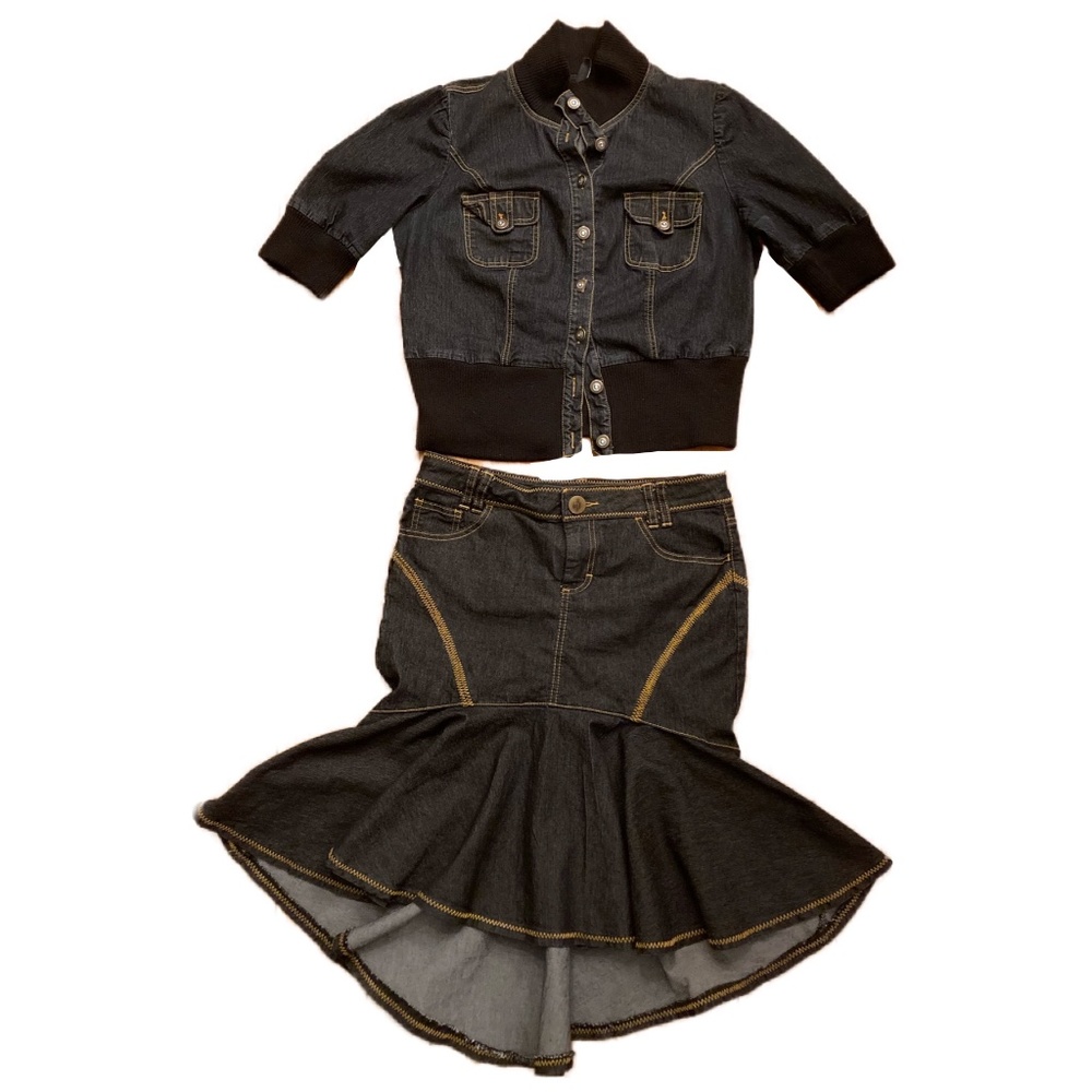 Bisou Bisou Matching Set Skirt Jacket Woman L